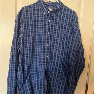 Men's Blue Plaid Shirt J Crew Size XL